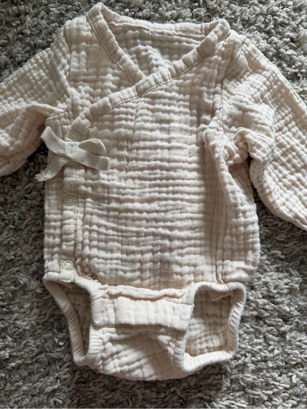 H&M Cream Muslin Wrap-Style Baby Bodysuit